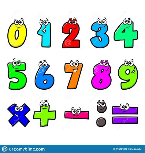 Cartoon Comic Happy Count Numbers Stock Vector Illustration Of Happiness Calculate 195829060