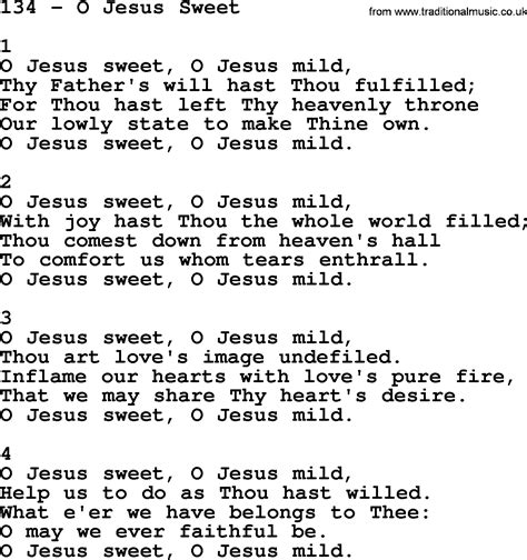 Adventist Hymnal Song 134 O Jesus Sweet With Lyrics Ppt Midi Mp3