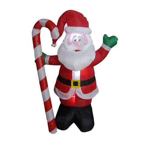 Bzb Goods Christmas Inflatable Santa Claus With Candy Cane Decoration