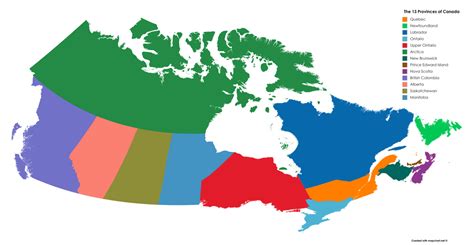 The 13 Provinces Of Canada Imaginarymaps