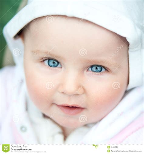 Cute Blue Eyed Baby Stock Photo Image Of Emotion Face