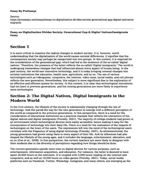 📌 Essay On Digitalization Divides Society Generational Gap And Digital