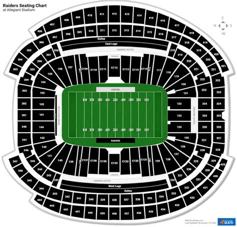 Allegiant Stadium Inside Map Las Vegas Raiders Seating Chart At