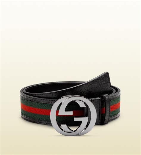Gucci Signature Web Belt With Interlocking G Buckle In Green Red Lyst