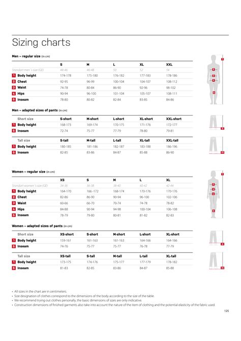 Clothing Sizing Charts Download Printable Pdf Templateroller