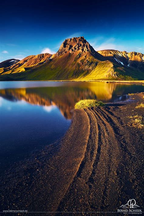 Icelandic Lake And Mountains In Morninglight For More Picture
