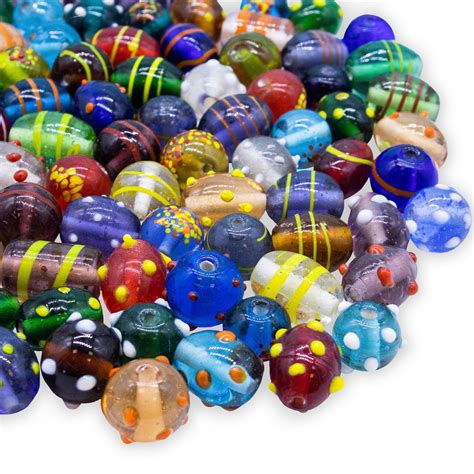 100 120 Random Assorted Lampwork Glass Beads For Jewelry Making Bulk Murano Glass Bead Mix Etsy