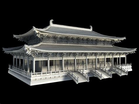 Chinese Classical Temple 3d Model Max 9 Chinese Architecture China