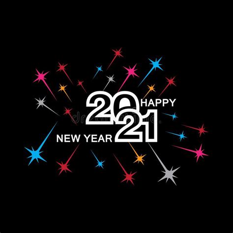 Happy New Year 2021 Logo Inspiration Image Design Illustration Stock