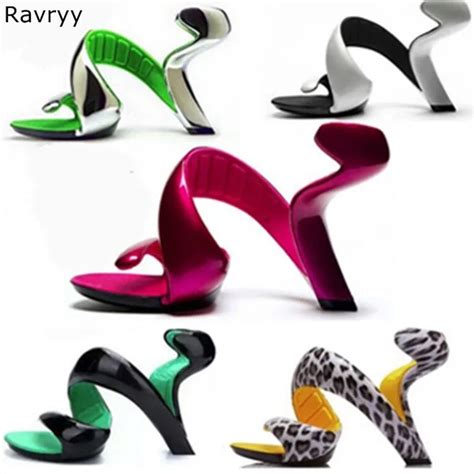 Amazing Strange Snake Heel Design Sandals Leopard Women Summer Shoes