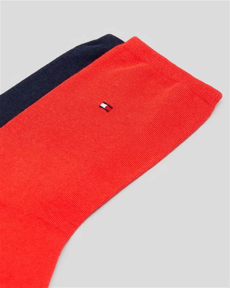 Tommy Hilfiger Womens Casual Sock Pack In Tommy Red Fast Shipping