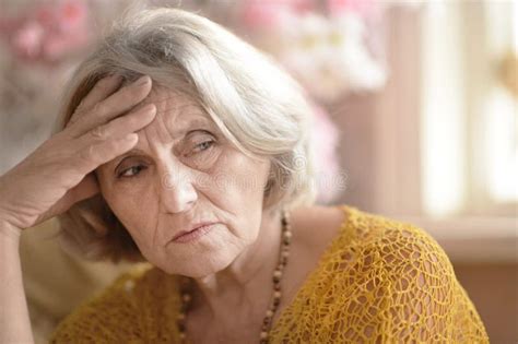 Sad Elderly Woman Stock Image Image Of Lady Feelings 54191829