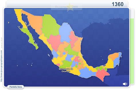 Mapa Interactivo De México Estados De México Juegos Geográficos