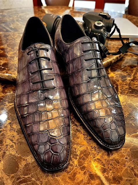 Handcrafted Mens Classic Alligator Leather Dress Shoes Goodyear Welt