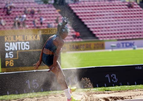 Mirieli Santos From Brazil Win Silver Medal In The Triple Jump On The