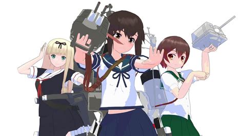 Mmd Yuudachi Fubuki Mutsuki Kancolle Youtube