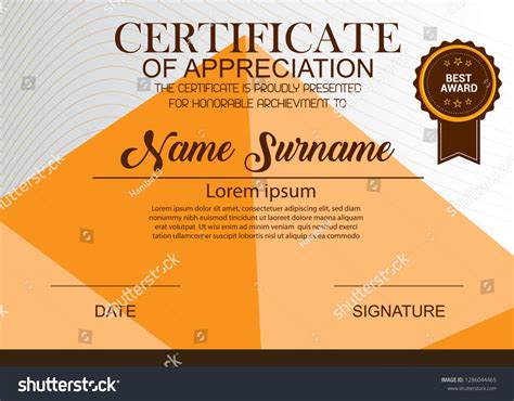 Creative Certificate Appreciation Award Template Illustration Vector