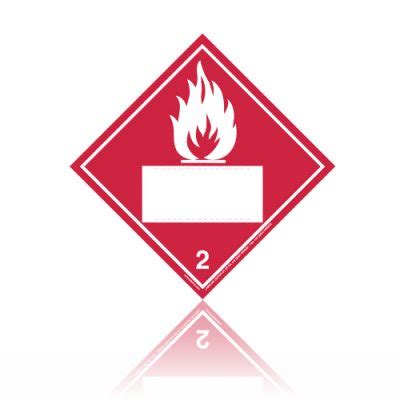 Class 2 1 Flammable Gas Hazard Warning Placard W Panel Labeline