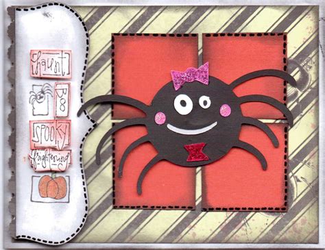 Paper Crafts With The Pink Armadillo Black Widow Spider Card