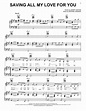 Whitney Houston "Saving All My Love For You" Sheet Music Notes, Chords ...