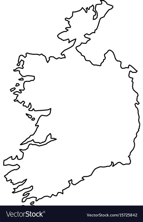 Ireland Map Of Black Contour Curves Royalty Free Vector