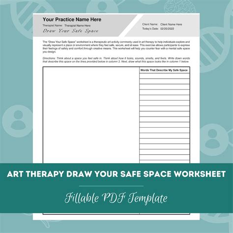 Art Therapy Draw Your Safe Space Worksheet Editable Etsy