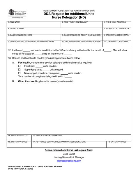 Dshs Form 13 903 Download Printable Pdf Or Fill Online Dda Request For