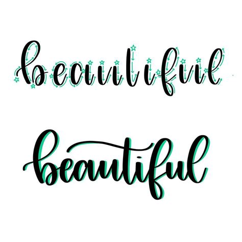 Calligraphy Fonts Word Cuties Peaches Beautiful Modern Calligraphy