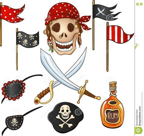 Set Of Elements For A Pirate Party Stock Vector Illustration Of