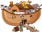 Animales en el arca de Noé aislado sobre fondo blanco. 2711676 Vector ...