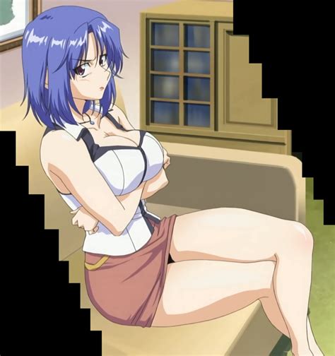 rule 34 angry angry face aniyome wa ijippari arms folded blue hair couch crossed legs