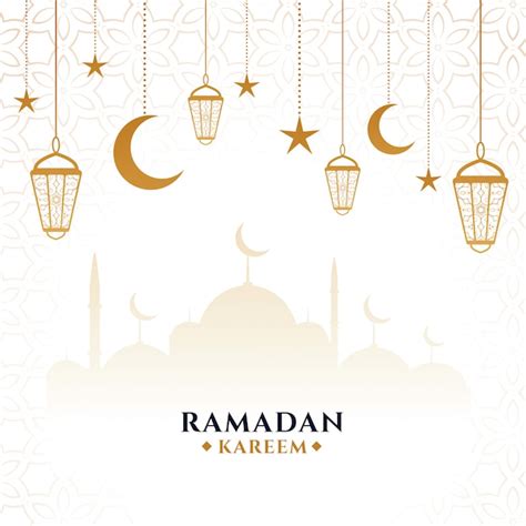Free Vector Elegant Ramadan Kareem Decorative Festival Card