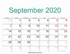 September 2020 Calendar Printable with Holidays | Whatisthedatetoday.Com