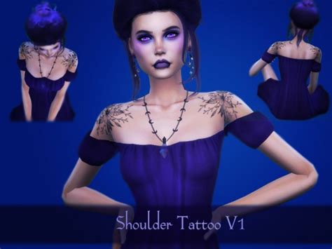 The Sims Resource Shoulder Tattoo V1 By Reevaly • Sims 4 Downloads