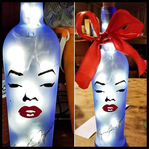 Marilyn Monroe Light Up Wine Bottle Up Cycled Wine Bottle Etsy