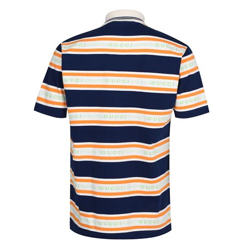 Gucci Mens Stripe Polo Classic Fit Polos Flannels