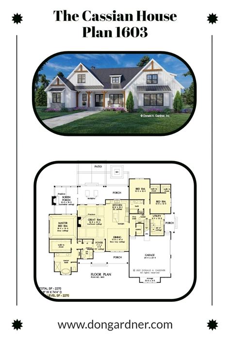 The Cassan House Plan Is Shown In Two Different Views Including An
