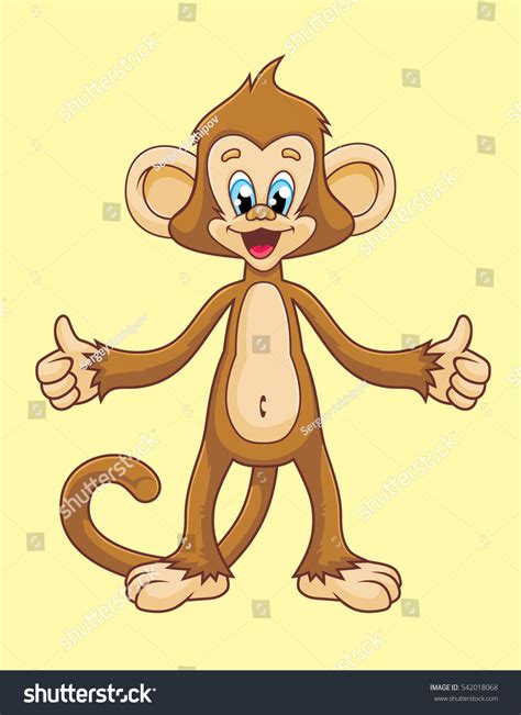 Vector Illustration Cute Funny Monkey Cartoon Stock Vector Royalty