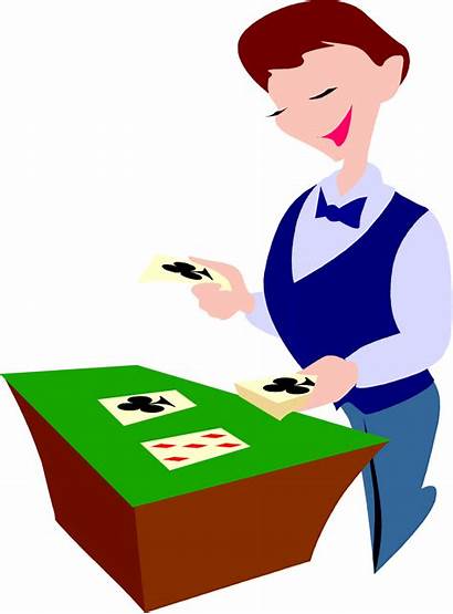 Poker Cartoon Clip Dealer Vector Vegas Clipart