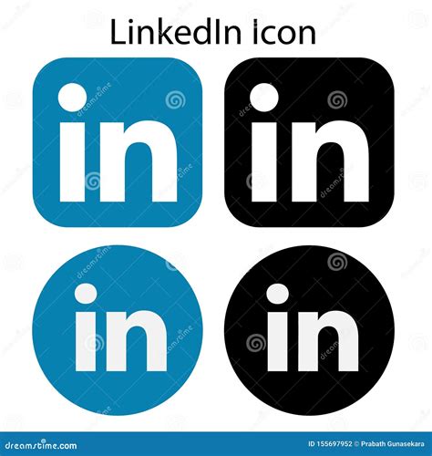 Collection Of Colored And Black And White Linkedin Logo Editorial