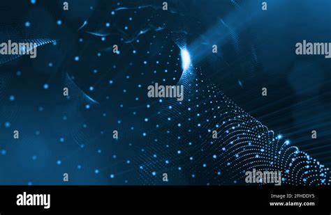 Abstract Blue Background As A Loopable Sequence With Glow Particles And