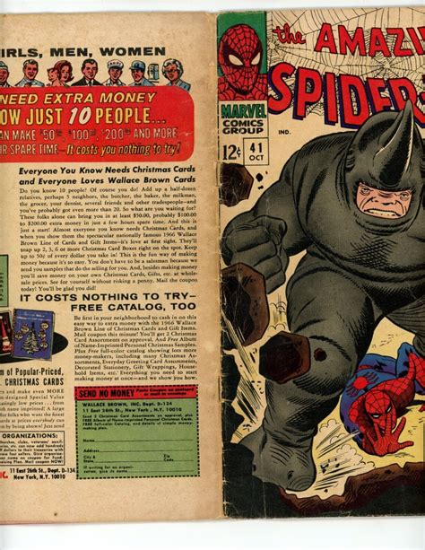 Amazing Spider Man 41 Comic Book 1966 Vg 1st App Rhino Marvel Key