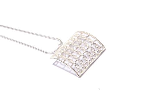 Silver Curved Square Pendant A Beautiful Delicate Curved Square Silver
