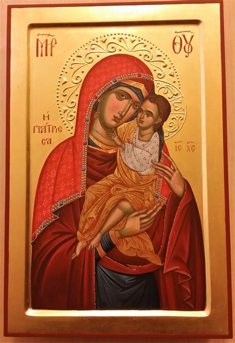 Icon Of Panagia Giatrissa The Healer Byzantine Icon Greek Icon Icon Of Theotokos Hand