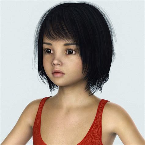 Realistic Cute Child Girl 3d Model Anime Girl