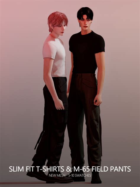 Slim Fit T Shirts And M 65 Field Pants From Rona Sims • Sims 4 Downloads