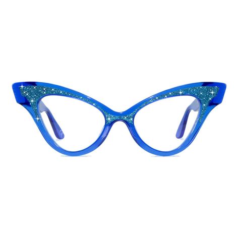 Winged Cat Eye Glasses Frame Clear Blue Joiuss™