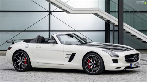 Side White Mercedes Benz Sls Amg Gt For Phone Wallpapers 1920x1080