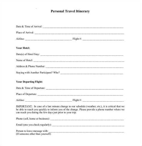 Photo 38 as their emblematic vacation dream. 26+ Trip Itinerary Templates - PDF, DOC, Excel | Free ...