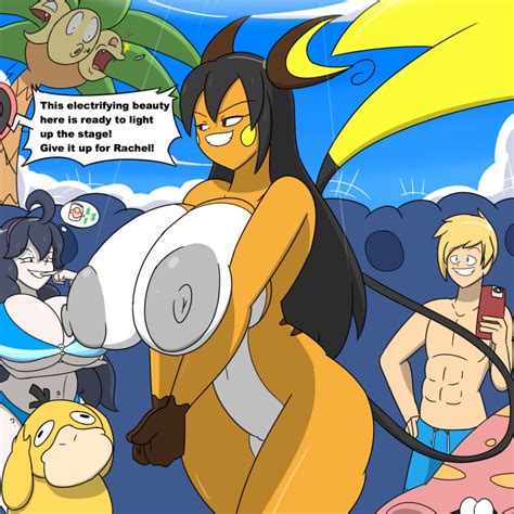 Rule 34 2girls Abs Ace Trainer Pokemon Alolan Exeggutor Alternate Breast Size Ambiguous